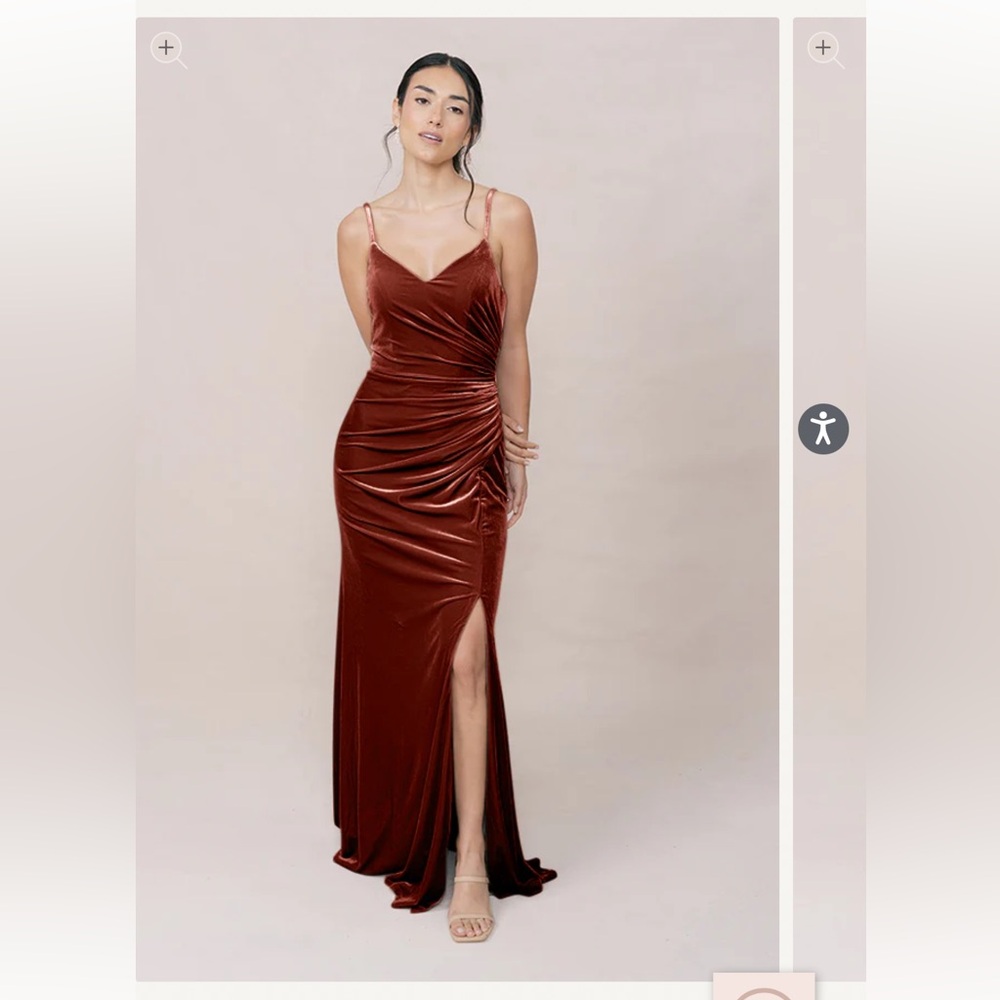 Revelry Rory Velvet Dress Terracotta